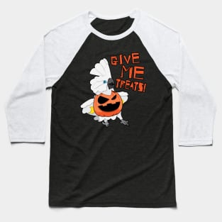 Umbrella Cockatoo Pumpkin Costume "Give Me Treats!" Baseball T-Shirt